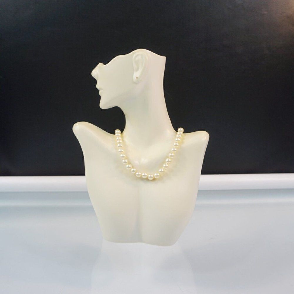 Faux Pearl Choker Necklace Vintage Single Strand Delicate Classy Business